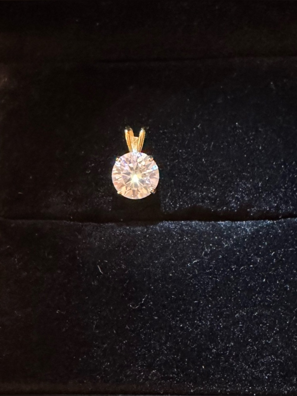 14K Solitaire Moissanite Pendant